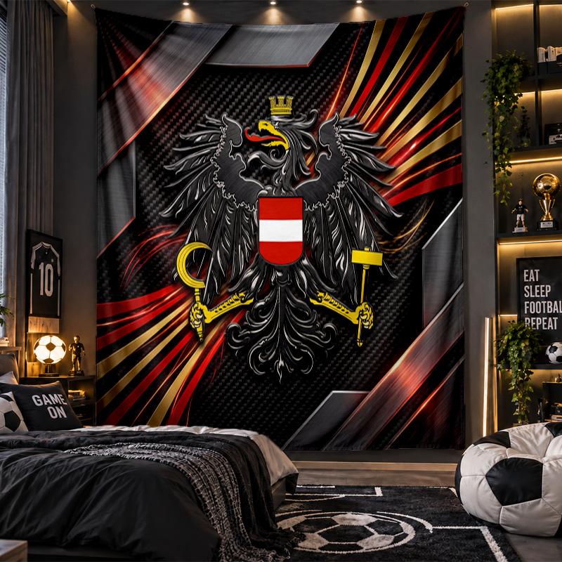 Wall Hanging Tapestry Austria Football Print Cloth for Living Room Bedroom Home Decor