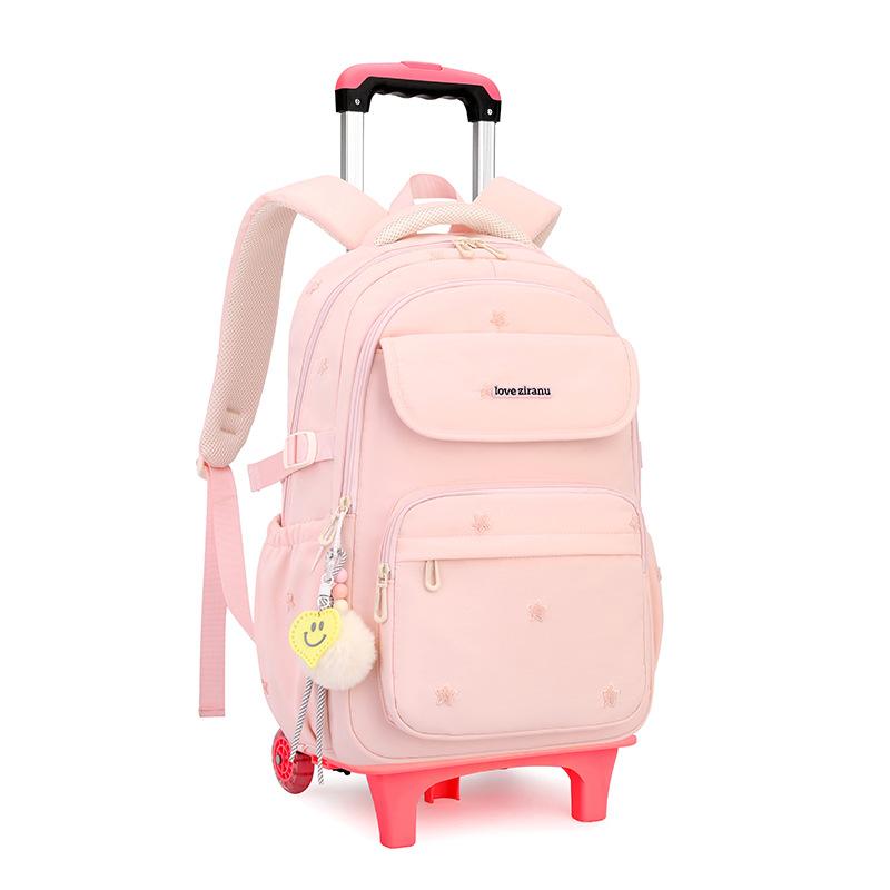 Zaino Scolastico per Bambine Borsa Scolastica con Trolley e Ruote Zaino a Ruote per Studenti Borsa per Libri per Bambini Zaini con Ruote