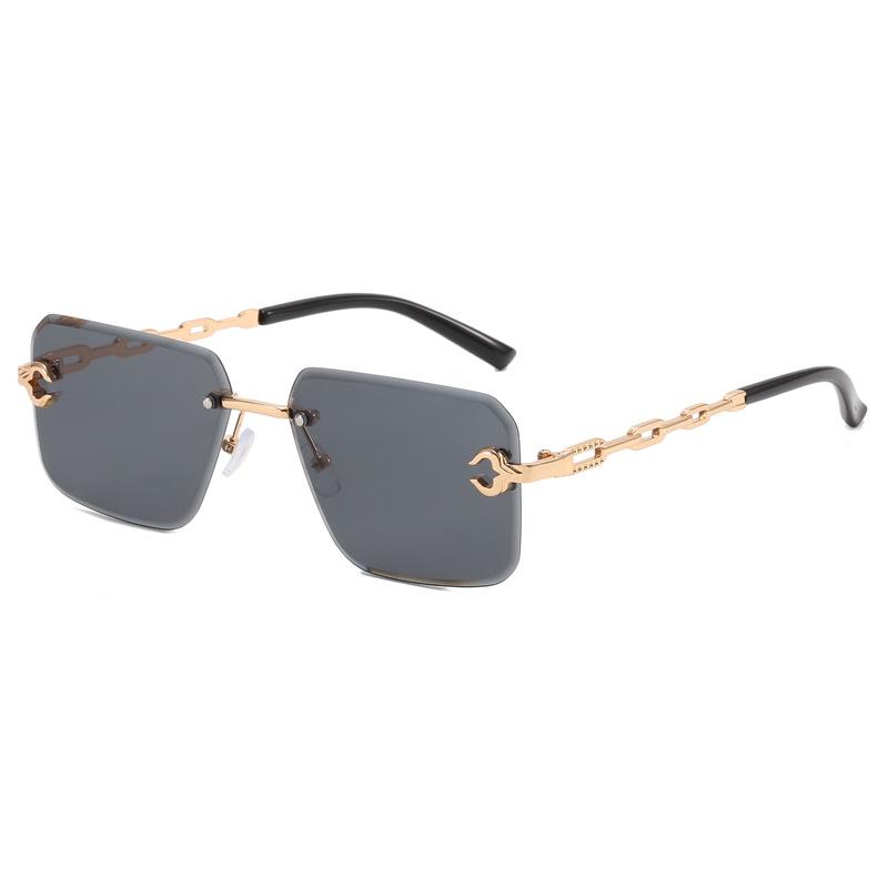 Square Shape Women'S Sunglasses Fashion Rimless Cut Edge Men'S Sun Glasses European American Style Female Sunglass