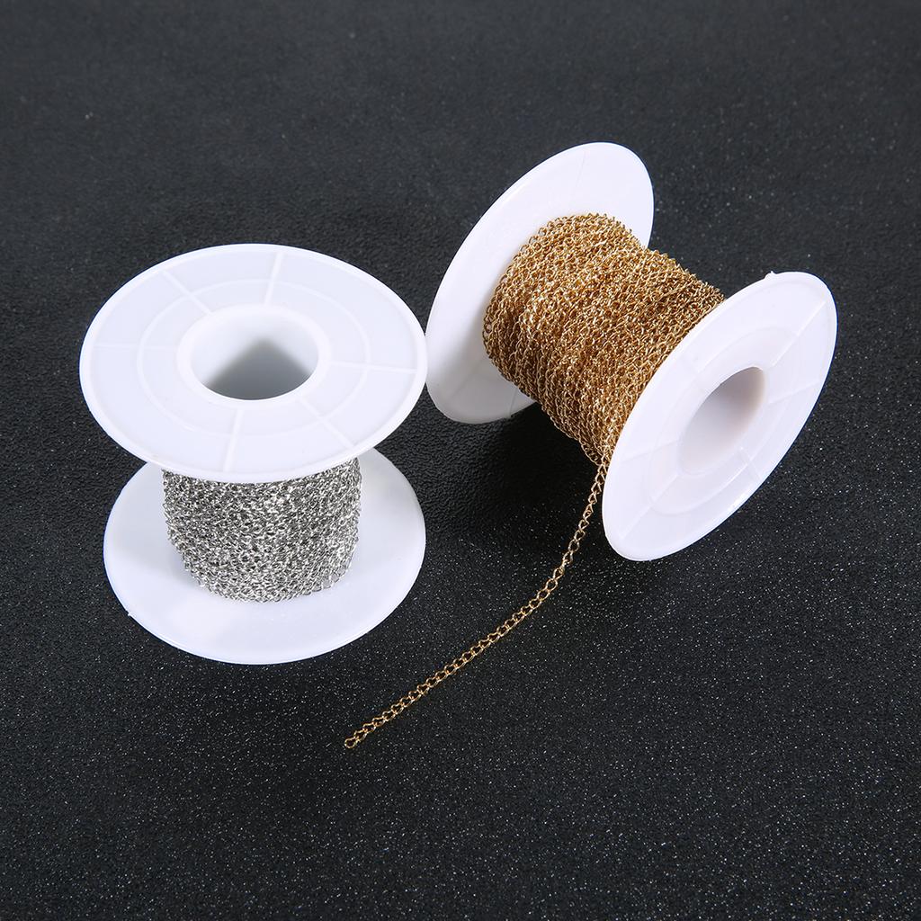 10yards Rose Gold Plated Stainless Steel Chains Bulk Cross Chain Tail Chains Men Women DIY Jewelry Making Materials Wholesale