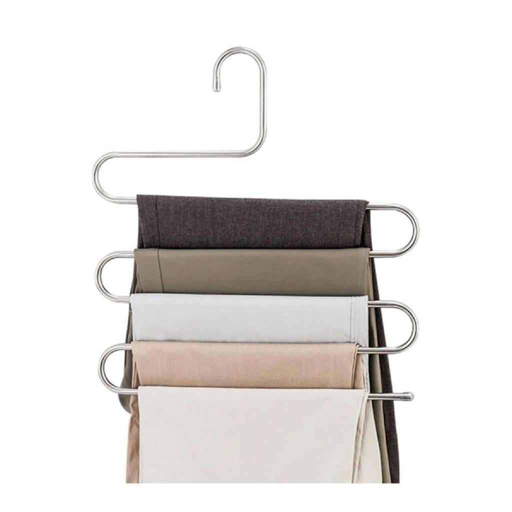 5 Tiers Metal Clothes Hanger Clothes Trousers Scarf Scarf Towel Tie Organizer