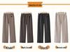 Mid-aged and Elderly Women's Fleece-Lined Straight Leg Pants - Elastic Waist, Autumn/Winter Casual Wear