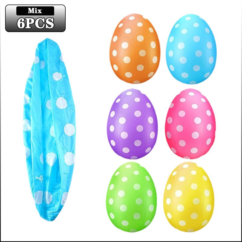 16 Inch Easter Inflatable Egg Balloon Outdoor Decoration Yard Blow Up Decor for Holiday Home Party Celebration and Festive Event