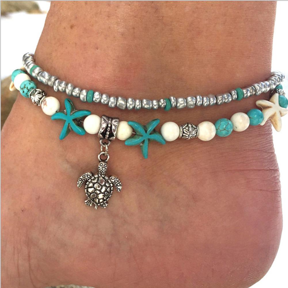 1pcs Women Elegant Starfish Turquoise Fashion Foot Chain Beach Delicate Foot Anklet