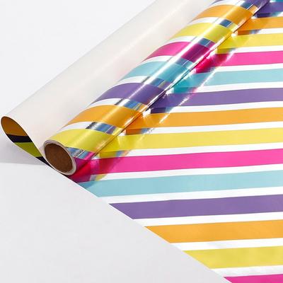 1Pc Mini Wrapping Paper Roll - (43 * 300cm Per Roll) Colored Aluminum Foil Wrapping Paper, Suitable for Birthdays, Weddings, Showers, Festivals