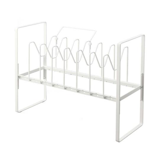 Pot Lid Holder Countertop Organizer Shelf Strong Load-bearing Adjustable Design Expandable Kitchen Storage Rack