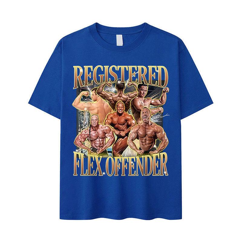 Lustiges Registrierter Flex-Straftäter Meme T-Shirt Unisex Retro Oversized Kurzarm T-Shirt Mode Hohe Qualität Baumwolle T-Shirts Streetwear