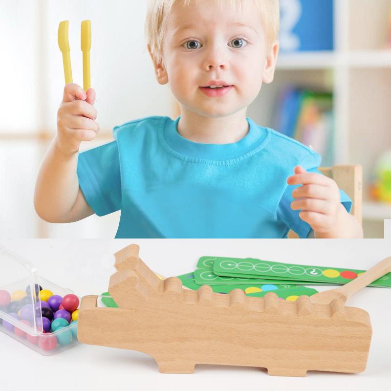 

Crocodile feeding clip beads color pair collision puzzle enlightenment game color memory sorting board game early childhood education toy