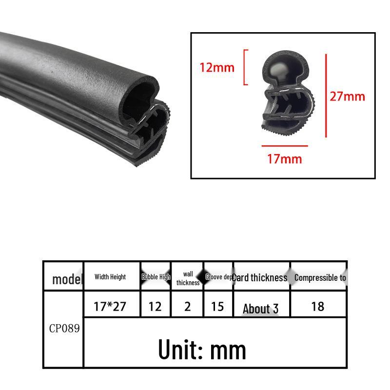 High-Temperature Resistant U-Shaped Rubber Sealing Strip for Dustproofing Electrical Cabinets and Car Doors