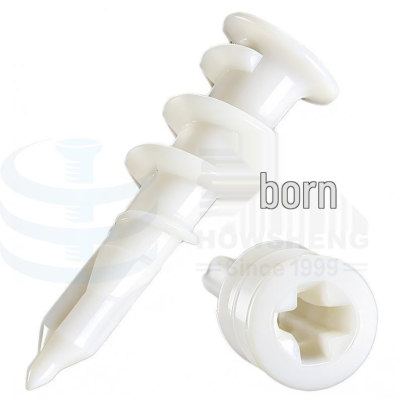 Gypsum Board Nylon Spiral Wall Anchor Plug - White