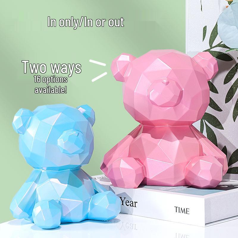 

Счастливый геометрический медведь копилка - Безопасное креативное украшение для сбережений для детей