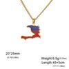 EUEAVAN Latin American Country Map Necklace Stainless Steel Haiti Argentina Venezuela Colombia Chile Flag Jewelry Gift Wholesale