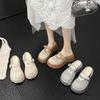 Mesh Mary Jane Slippers Women's 2025 Summer New Thick-soled One-word Buckle Hollow Mesh High Heel Sandals Fishnet Shoes