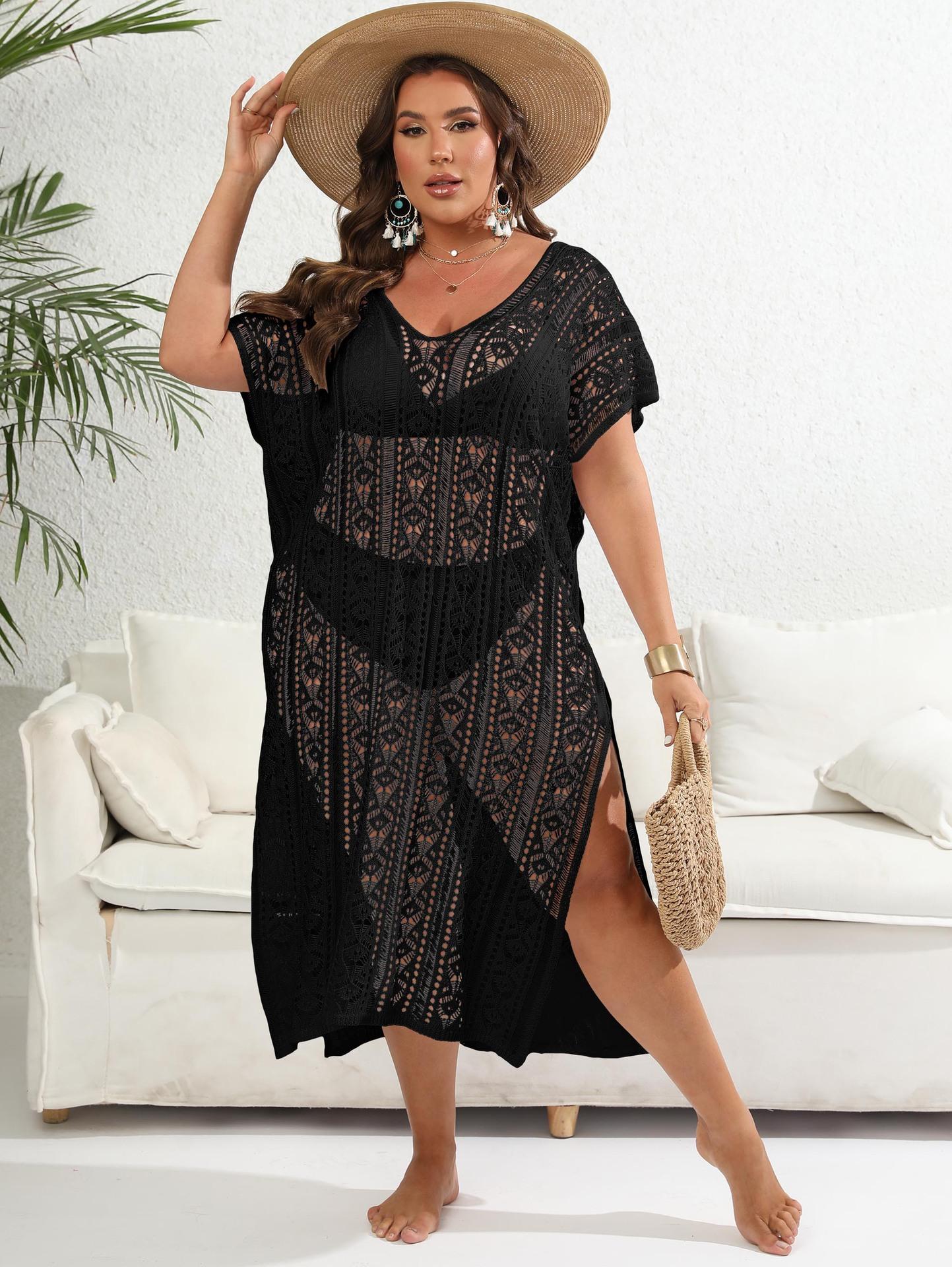 

Летняя однотонная блузка-бикини с v-образным вырезом размера плюс, женская эстетичная повседневная свободная одежда с короткими рукавами и открытыми плечами, женская винтажная одежда с открытой вилкой и открытыми плечами One Size чёрный