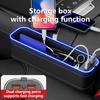 Car Seat Clip Gap Storage Box with Lamp Charging Interior Decor Storage Artifact Auto Supplies Seat Gap Filler Organizer