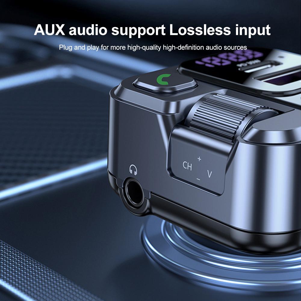 Încărcător auto Bluetooth 5.1 Transmițător FM 30W PD USB tip C Încărcare rapidă Adaptor telefon auto pentru iPhone Xiaomi Huawei Samsung