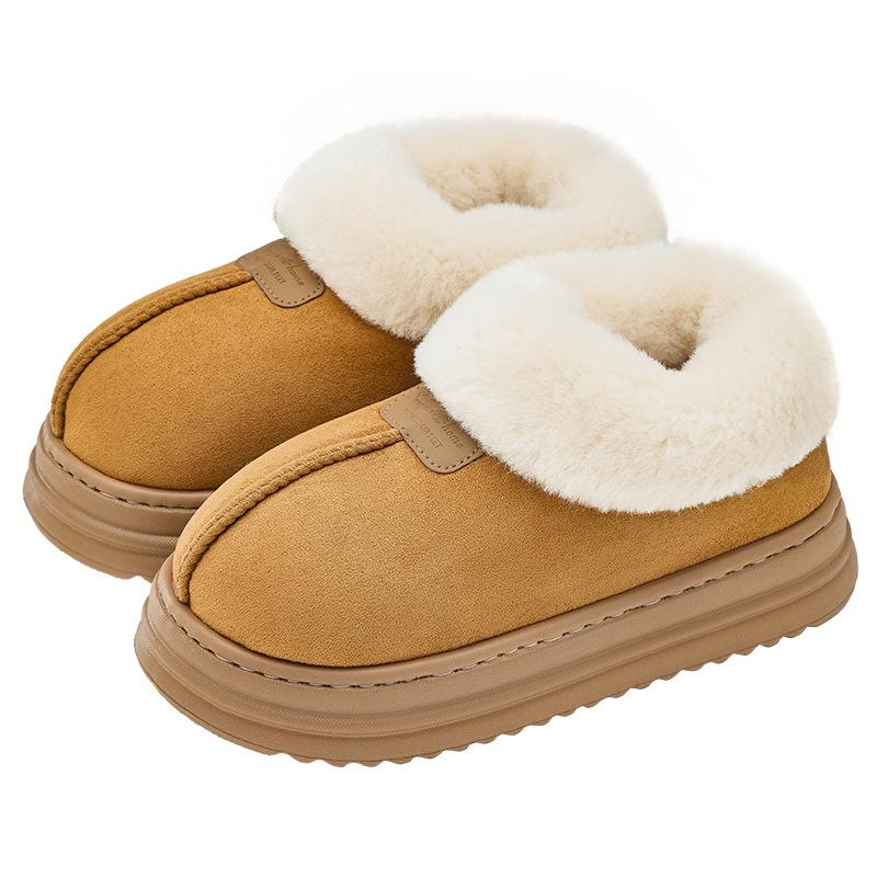 Winter velvet bag and cotton slippers women's wear new snow boots thickened warm cotton shoes thick soles non-slip
