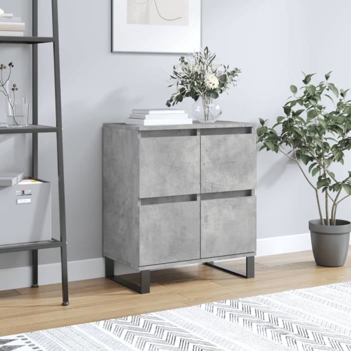 VidaXL Buffet Gris béton 60x35x70 cm Bois d'ingénierie 831224