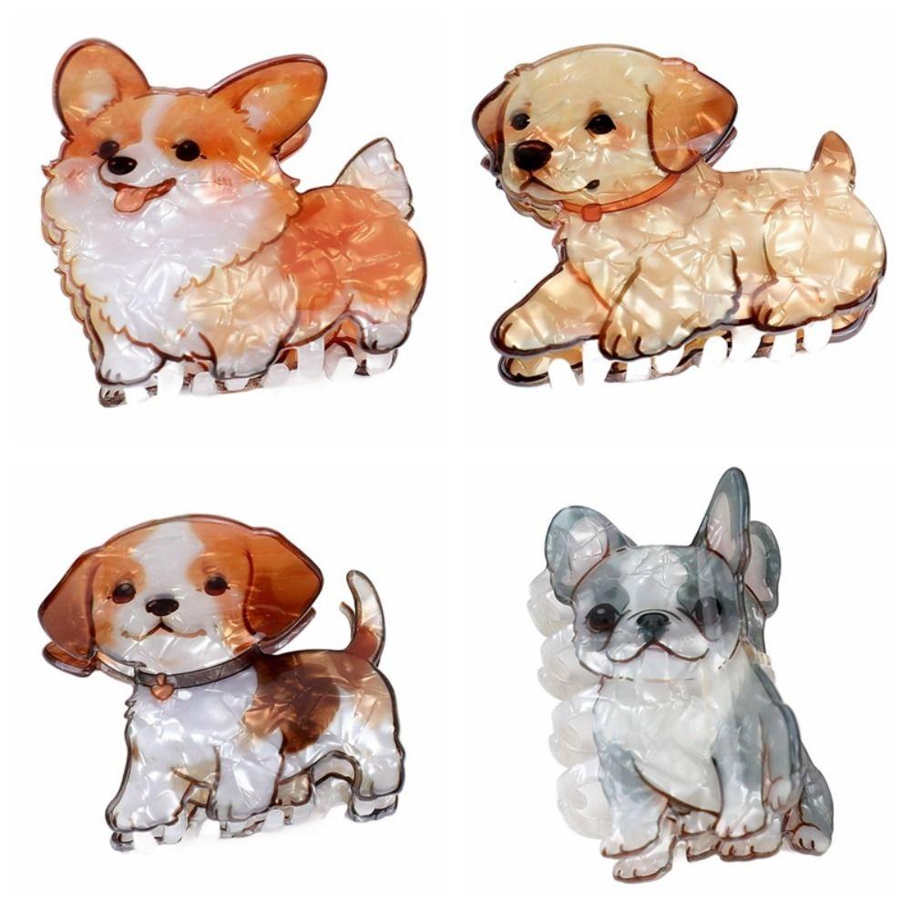 Cartoon Girls Hair Clip Printed Dog Kawaii Headdress Cartoon Shark Clip  Daily Wear