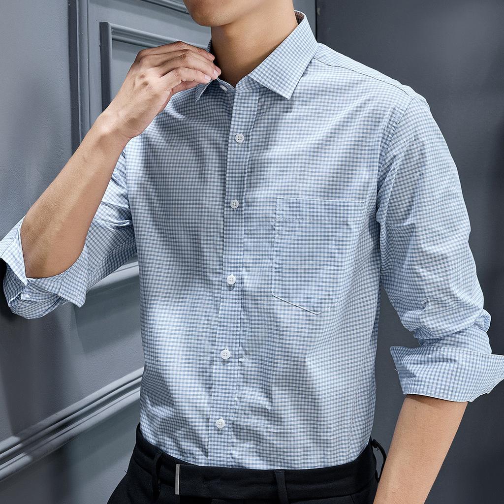Autumn Casual Plaid Pure Cotton Shirt for Men