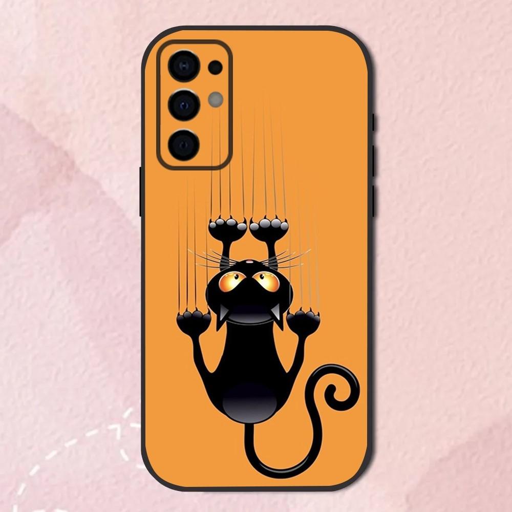 Cat Cute Funny Pet Phone Case For Samsung S24,S21,S22,S23,S30,Ultra,S20,Plus,Fe,Lite,Note,10,9,5G Black Soft Shell