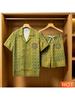 Gradient Pattern Shirt and Shorts Set Summer Men’s Hawaiian Vacation Shirt Set Breathable Men’s Casual Two-Piece Set