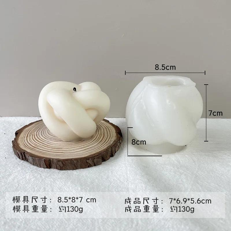 New Cross Knot Candle Silicone Mold 3D Twine Spherical Candle Making Supplies Diy Handmade Soap Plaster Epoxy Casting Tool