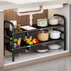 Retractable Under-Sink Multilayer Kitchen Storage Rack for Pots