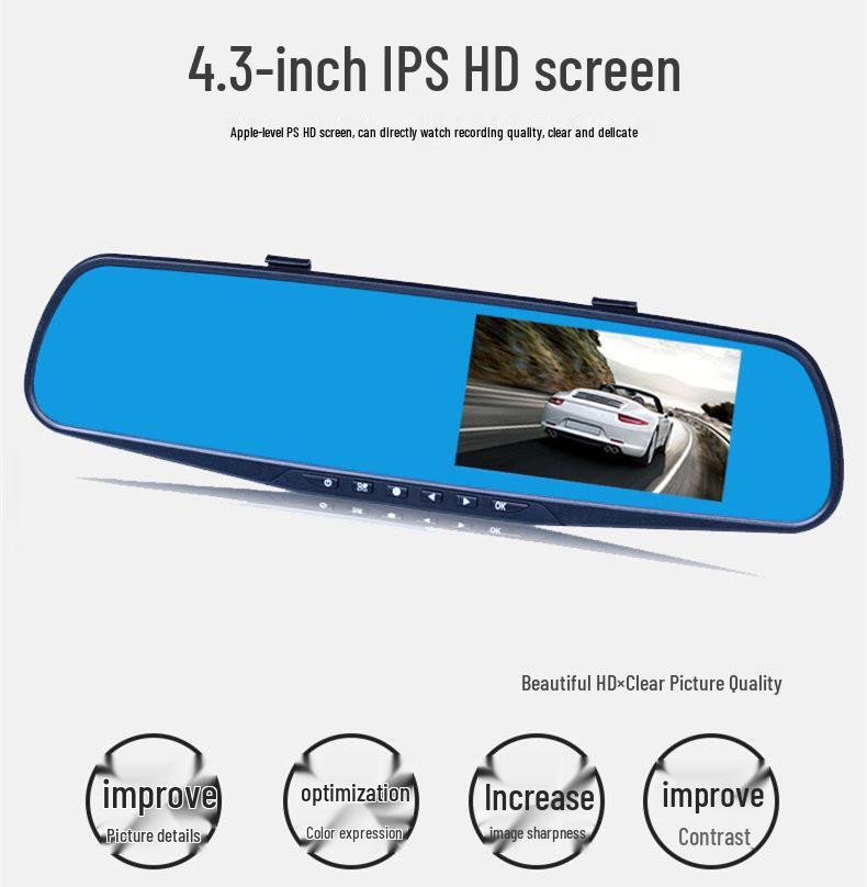 High-Definition Night Vision Car DVR with Dual Front and Rear Recording & Reversing Camera