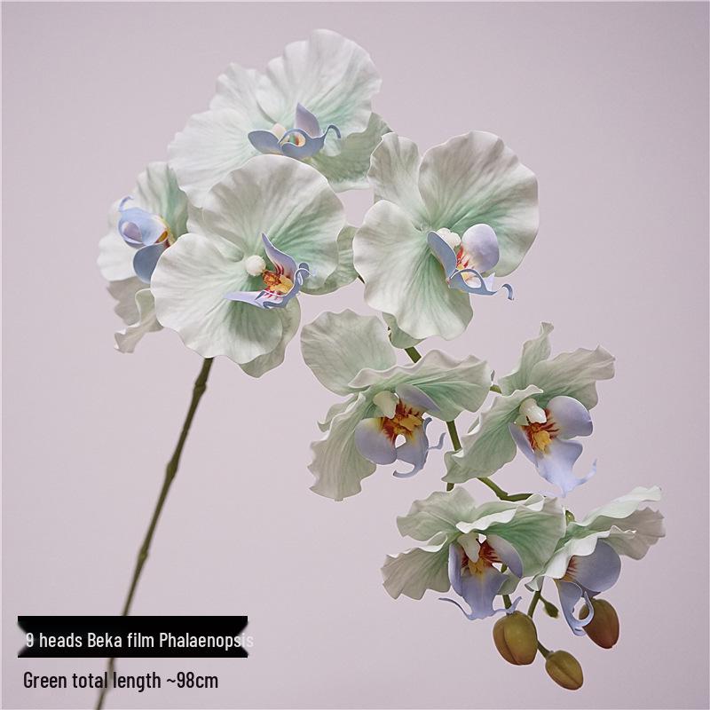 High-Quality Phalaenopsis Simulation with 9 Heads - Little Red Book Style Flower Decoration for Photography