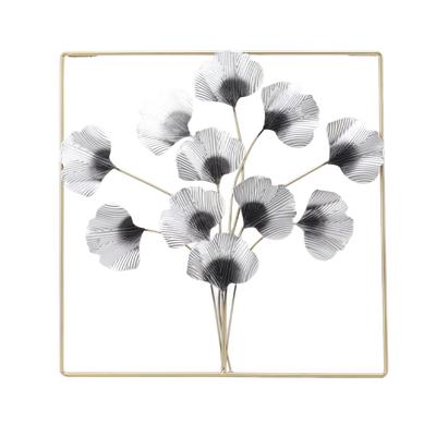 Metallblatt Wandkunst Dekor Luxuriöse Metall Ginkgo Biloba Wandbehang Dekoration für Zuhause Wohnen