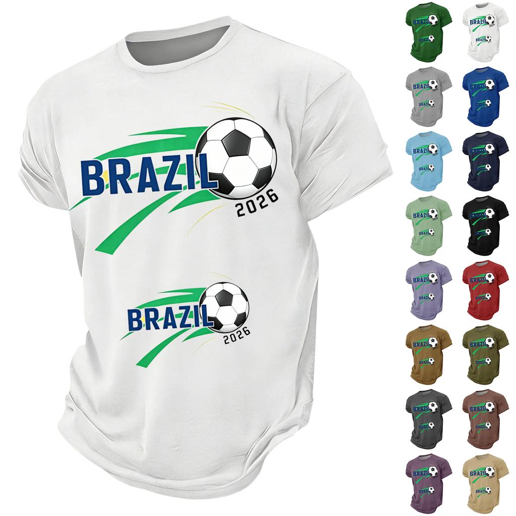 Men's Casual Lightweight Breathable Short Sleeve T-Shirt Crew Neck Printed Graphic Design for Everyday Wear Sports and Leisure