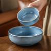 High Value Blue Glaze Ceramic Bowl Household Noodle Bowl Salad Bowl Restaurant Hotel Commercial Tableware Bowl Round Vegetable Bowl