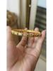 Vietnamese Vintage Openwork Sand Gold Bangle: Brass, Gold-Plated, Women's Retro Bracelet for Good Fortune