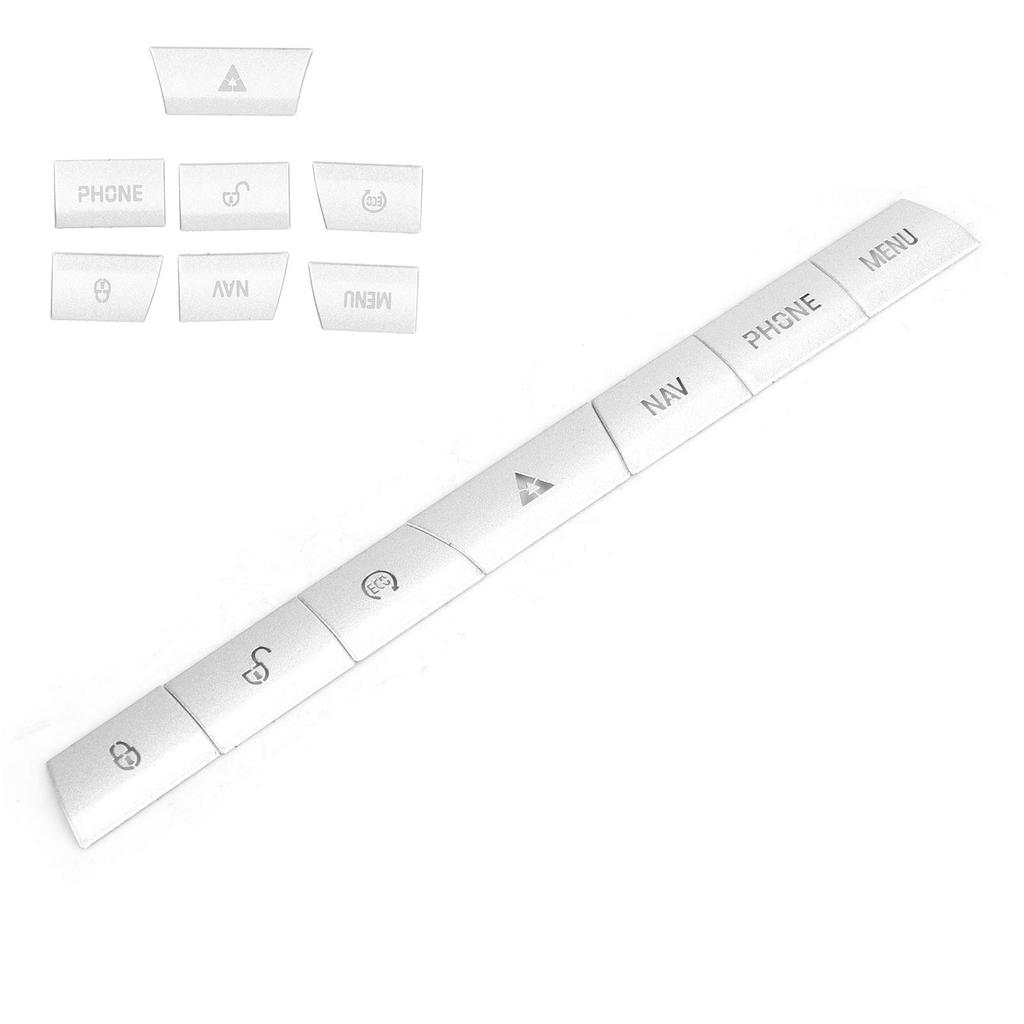Multimedia Button Trim, Qiilu Multimedia Button Trim, 7pcs Multimedia Panel Button Cover Sticker Silver Aluminum Alloy Fit XF 2012-2015