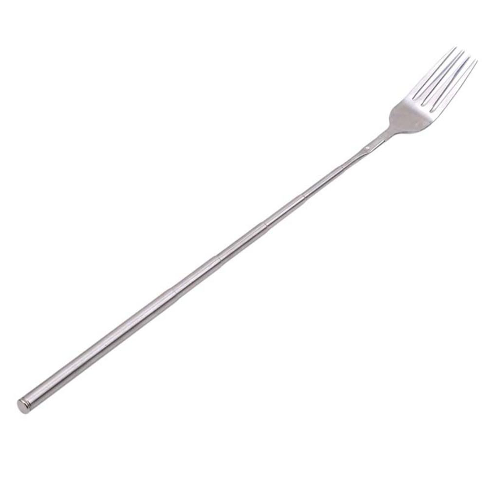 Fruit Dessert Stainless Steel Telescopic Extendable Dinnerware Sturdy Dinner Fork Tableware BBQ Tool Cutlery
