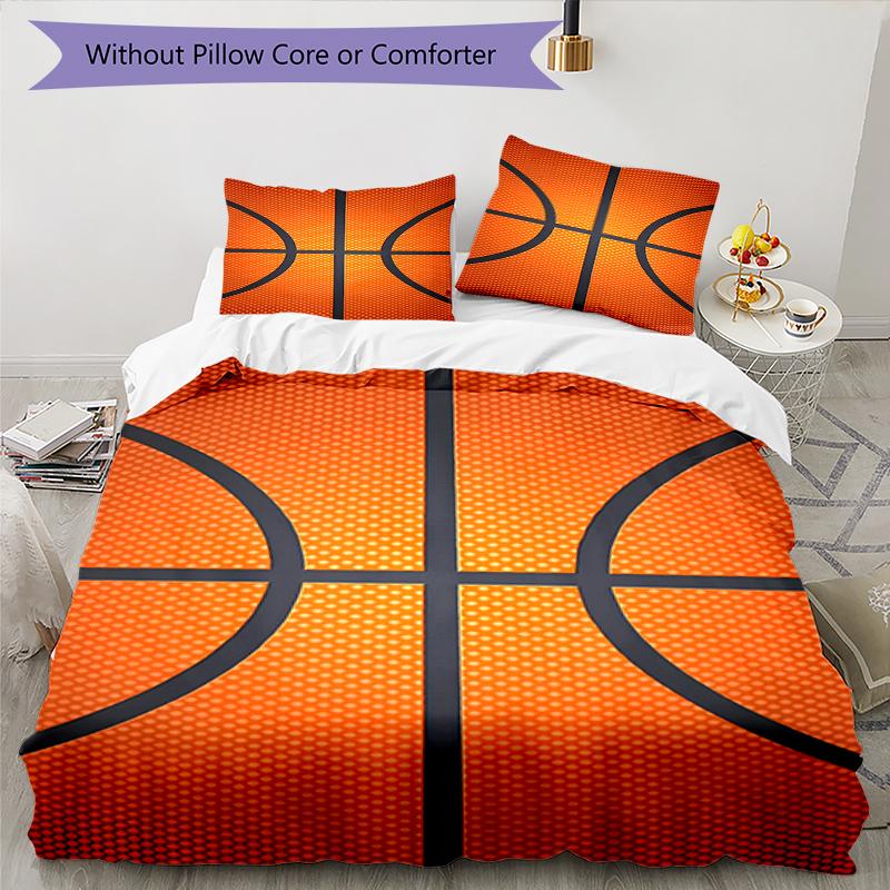 3pcs Basketball Bedding Set Duvet Cover Closure Includes 1 Duvet Cover & 2 Pillowcases, Soft and Comfortable for All Seasons.