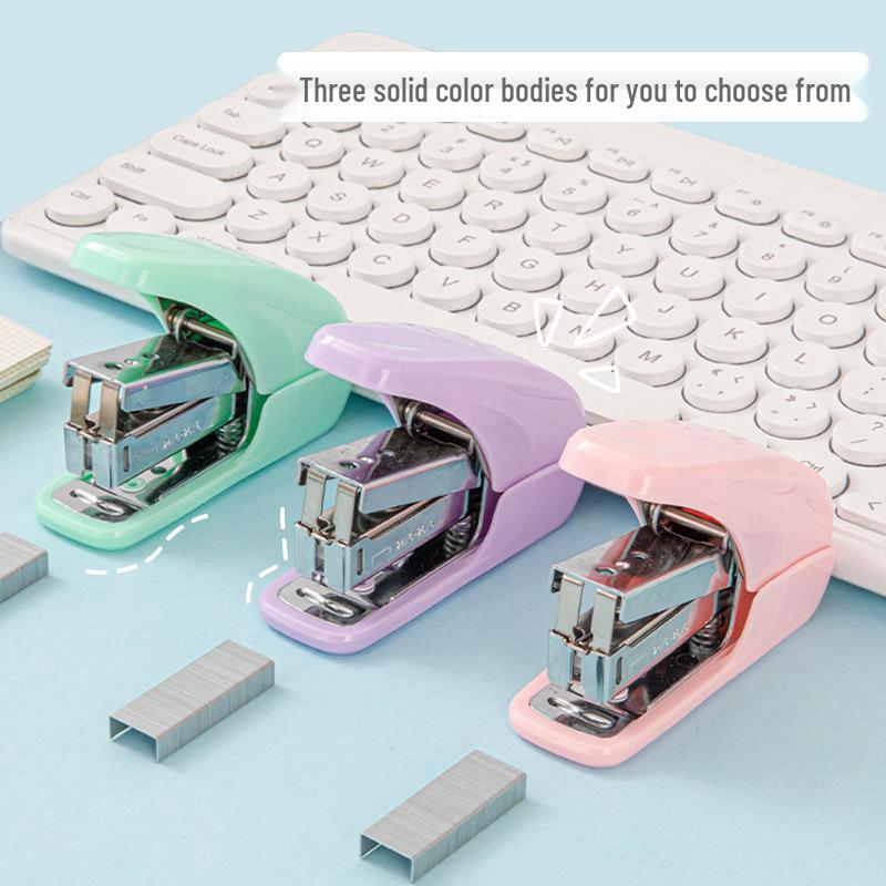 Medium-Size Effort-Saving Mini No. 10 Stapler, Macaron Color, Binds 20 Pages, Suitable for 24/6 Staples.