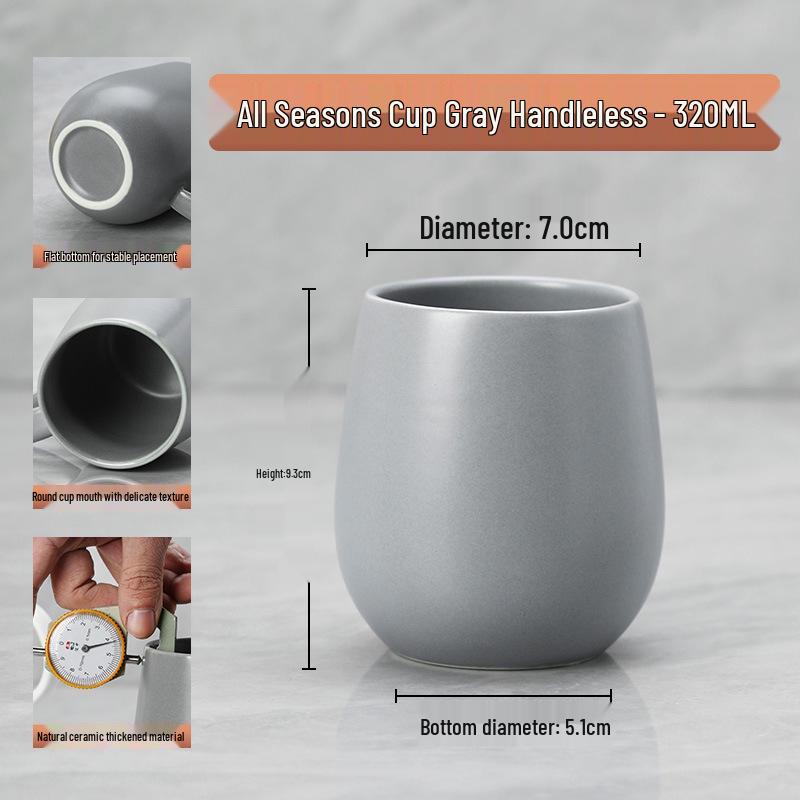 Ji Hotel Ceramic Toothbrush Cup - Bathroom Rinse and Wash Mug 320ml