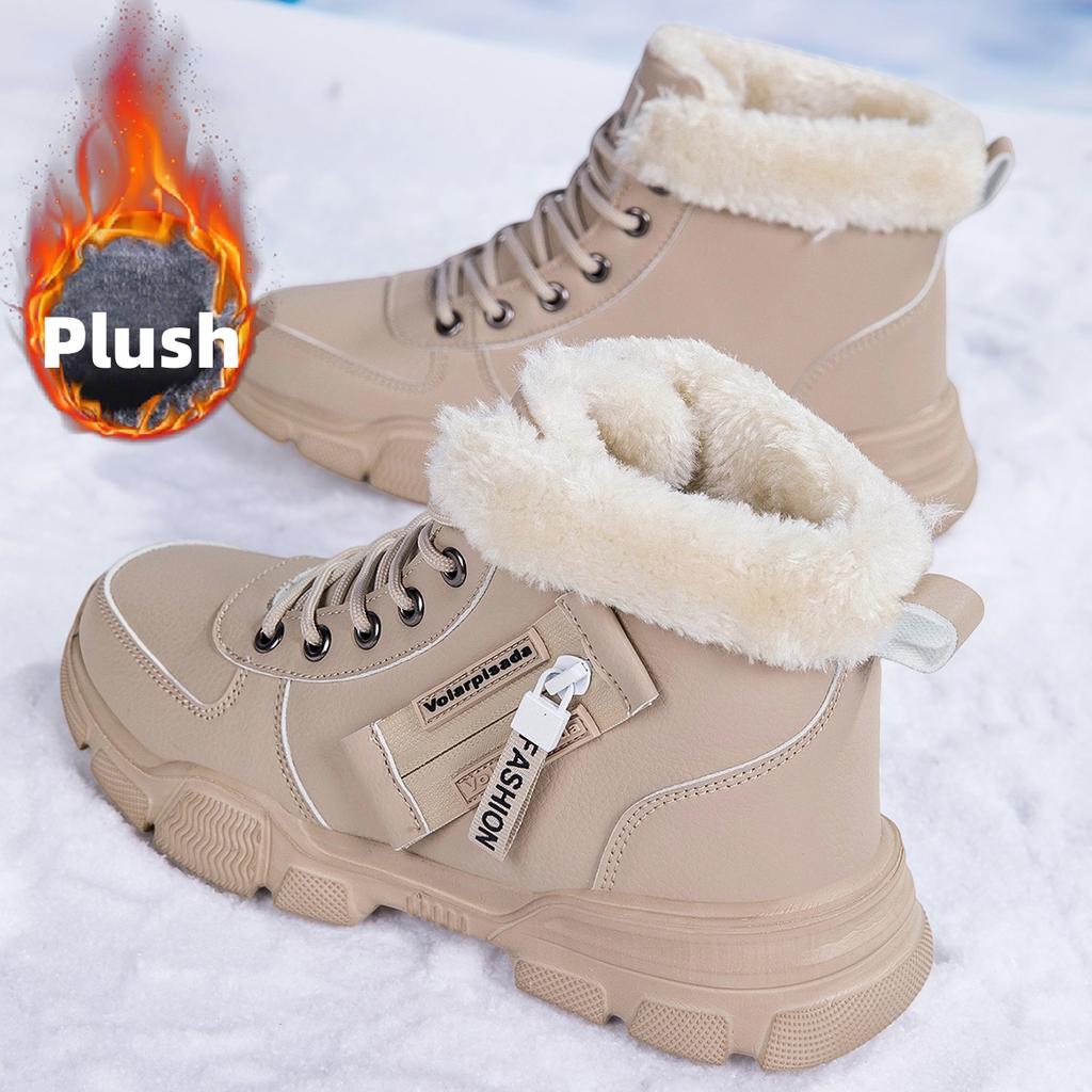 Winter Velvet Warm Thick Sports Leisure Ladies Middle-aged Elderly Mothers Anti Slip High Top Hiking Snow Boots