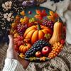 Autumn Harvest Metal Wall Art Sign 7.8 Inch Iron Decor Plaque Waterproof Rustproof HD Print Vintage Chic Home Office Decor Gift