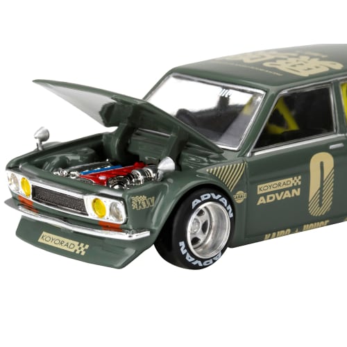 Truescale Miniatures 1971 Datsun 510 Wagon, Right-Handed Drive, Green (Design: Jun Imai), Kaido House Special 1/64 Diecast Model Car, Truescale Miniat
