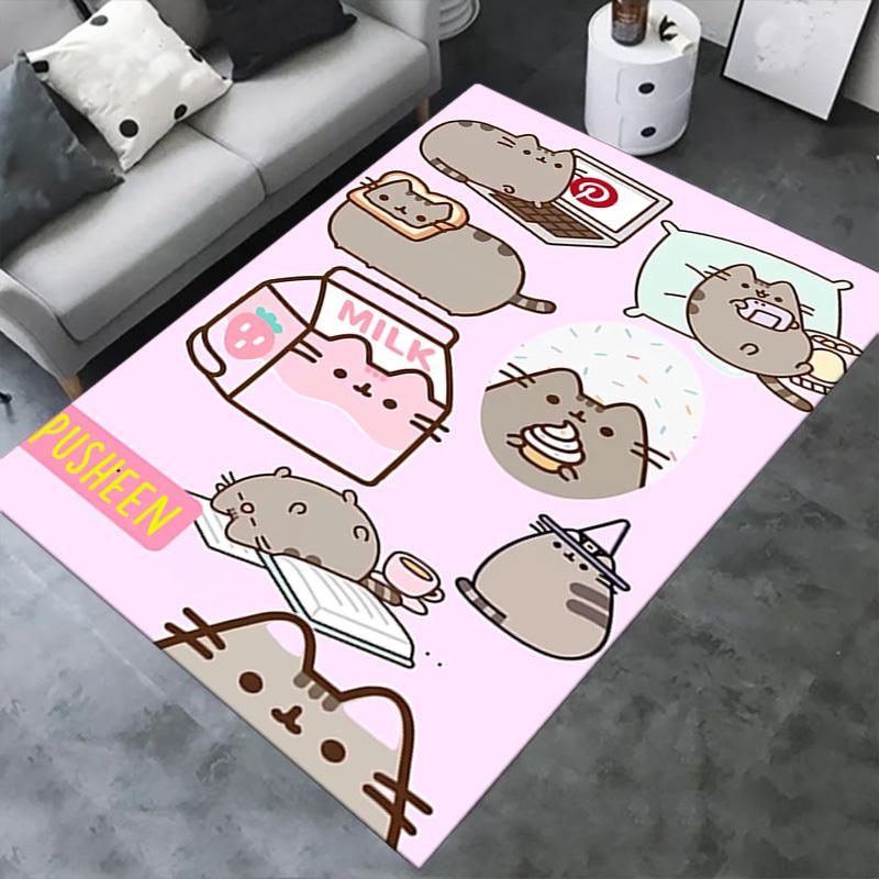 Pusheen, Mléko, Čarodějnická Kancelář Koberec Měkký Polyester Vstupní Koberec Omyvatelný Protiskluzový Lze Prát v Pračce