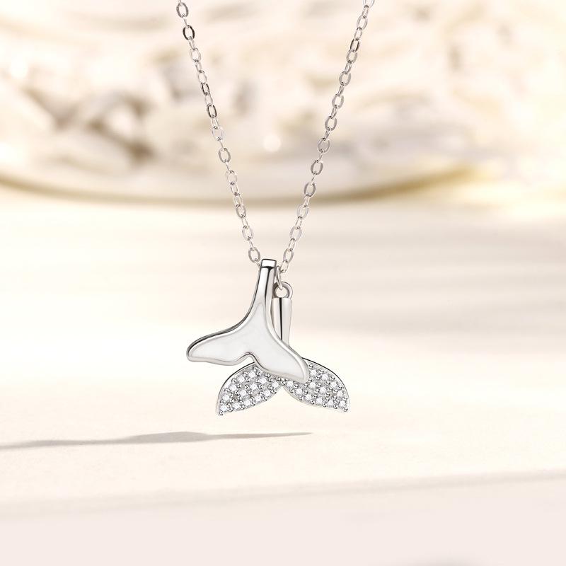 Zeemeerminstaart Ketting Dames Persoonlijkheid Lamp Luxe Mode High-End Diamant Epoxy Vissenstaart Sieraden Premium