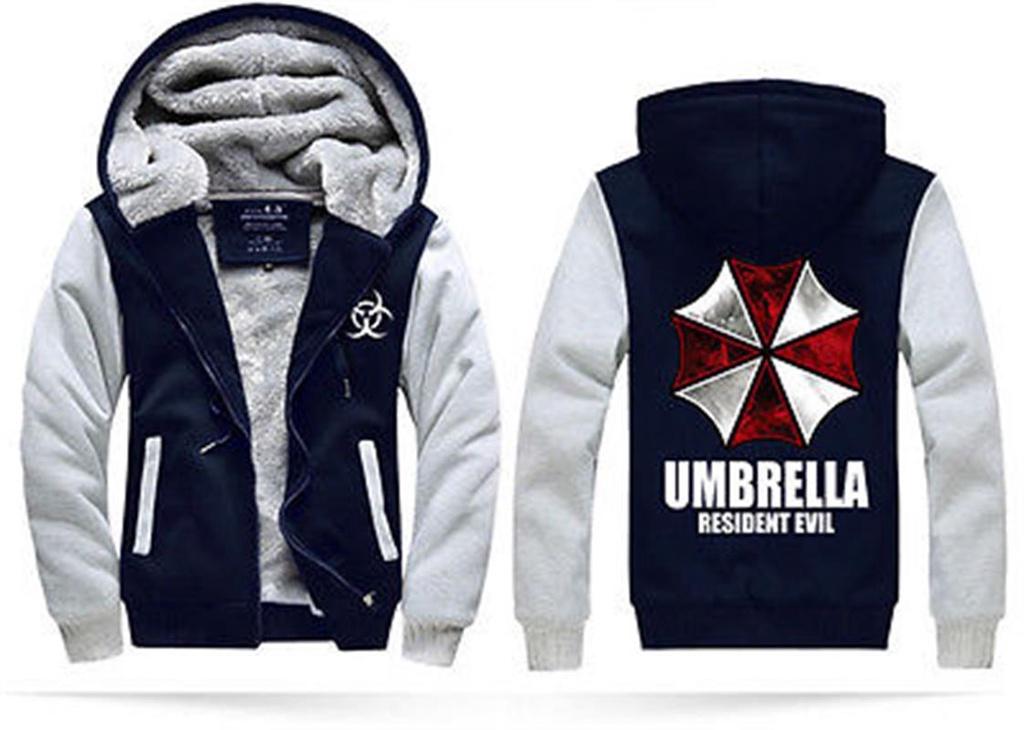 Resident Hot Evil Biohazard Umbrella Thicken Jacket Sweater Winter Coat Hoodies