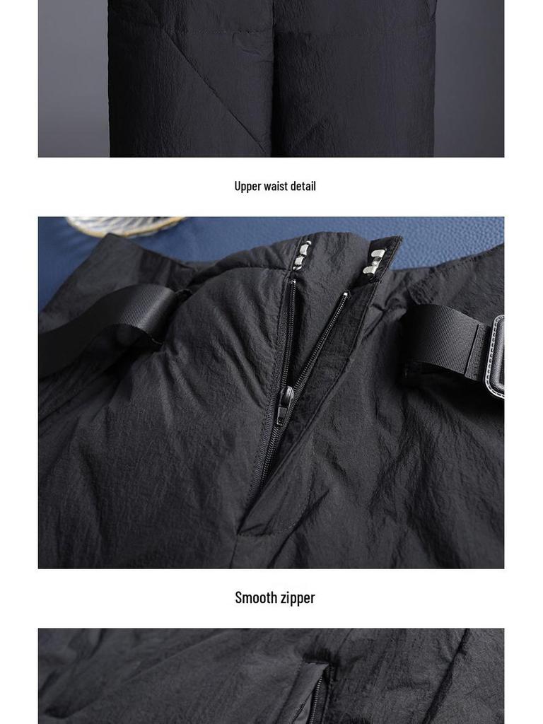 Women's High-Waisted Loose-Fit Bootcut Down Cotton Pants - Winter 2023 Trend