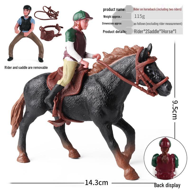 Farm Animal and Human Figures Playset with Fences: Rabbit, Sheep, Donkey, Cow - Parent-Child Simulation Toy