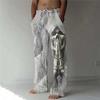New Men's Casual Pants Hundred Men's Skull Pattern 3D Digital Printed Wide Leg Pants