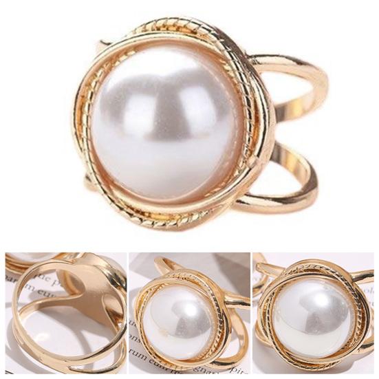 Women Scarf Ring Silk Scarf Ring Clip Faux Pearl Scarf Clasp Elegant Slide