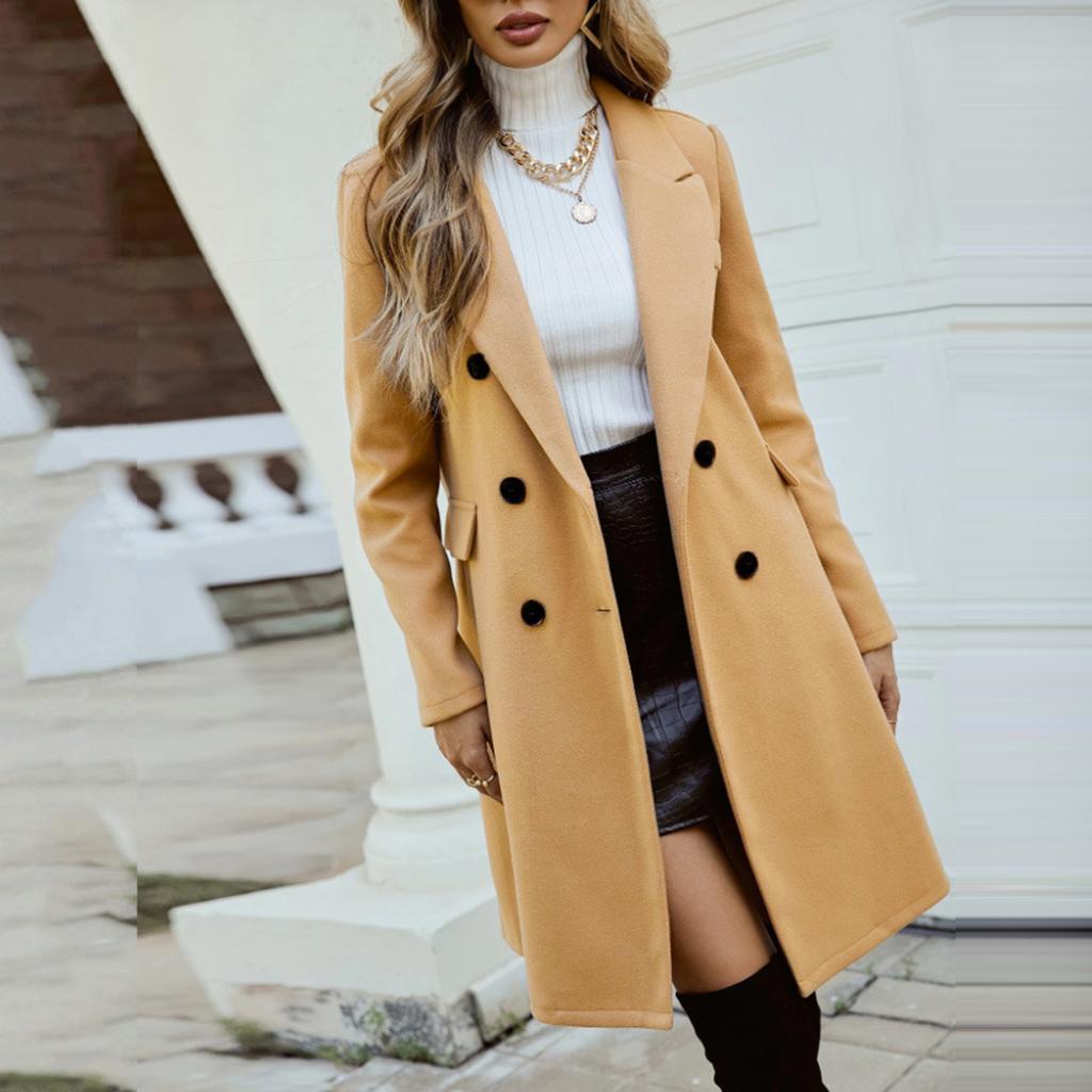 Women's Fashion Jacket Casual Solid-color Long-sleeved Cardigan Long Coat